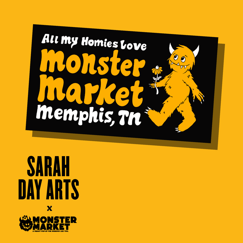 All My Homies Love Monster Market Sticker by Sarah Day Arts